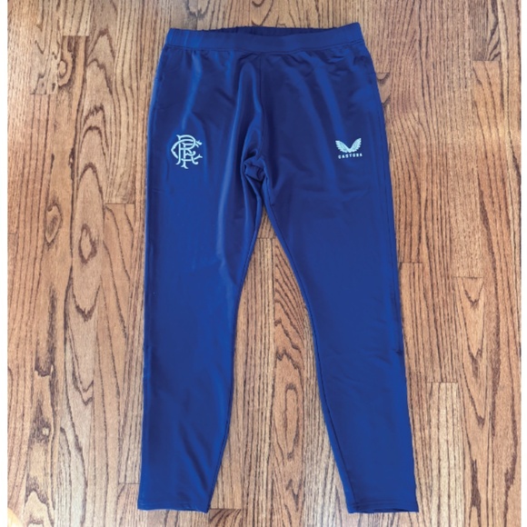 CASTORE RANGERS TRAINING FOOTBALL SOCCER PANTS BLUE MENS size LARGE NWT - Picture 1 of 5